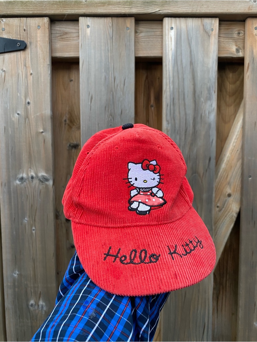 Hello Kitty Red Embroidered Logo Cap
